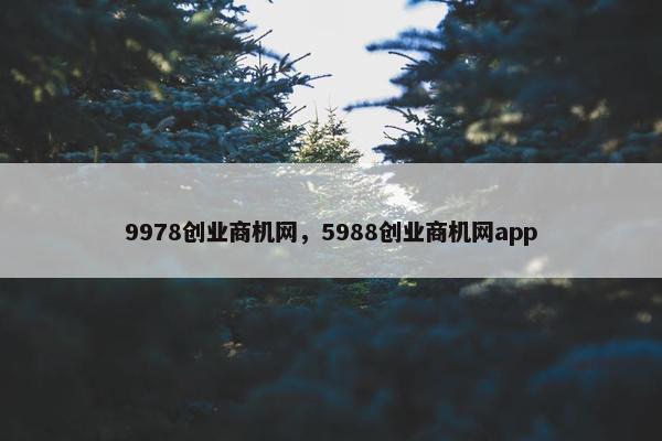 9978创业商机网，5988创业商机网app