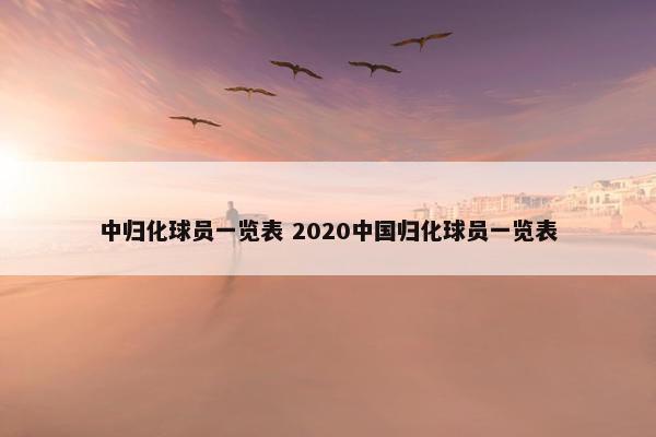 中归化球员一览表 2020中国归化球员一览表