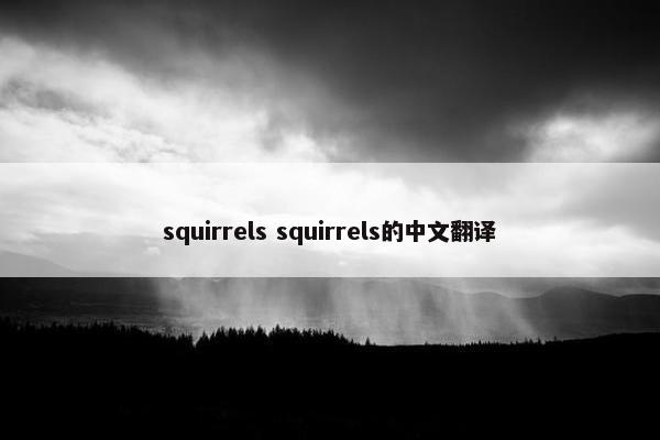squirrels squirrels的中文翻译
