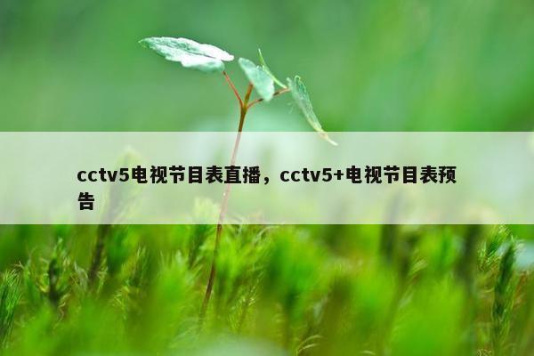 cctv5电视节目表直播，cctv5+电视节目表预告