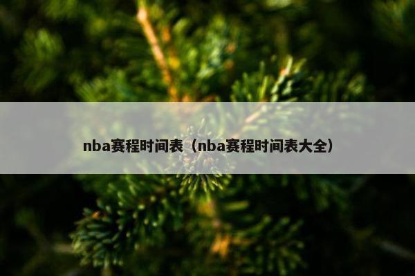 nba赛程时间表（nba赛程时间表大全）