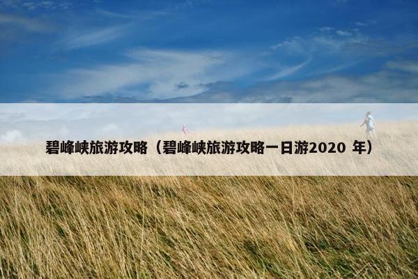 碧峰峡旅游攻略（碧峰峡旅游攻略一日游2020 年）